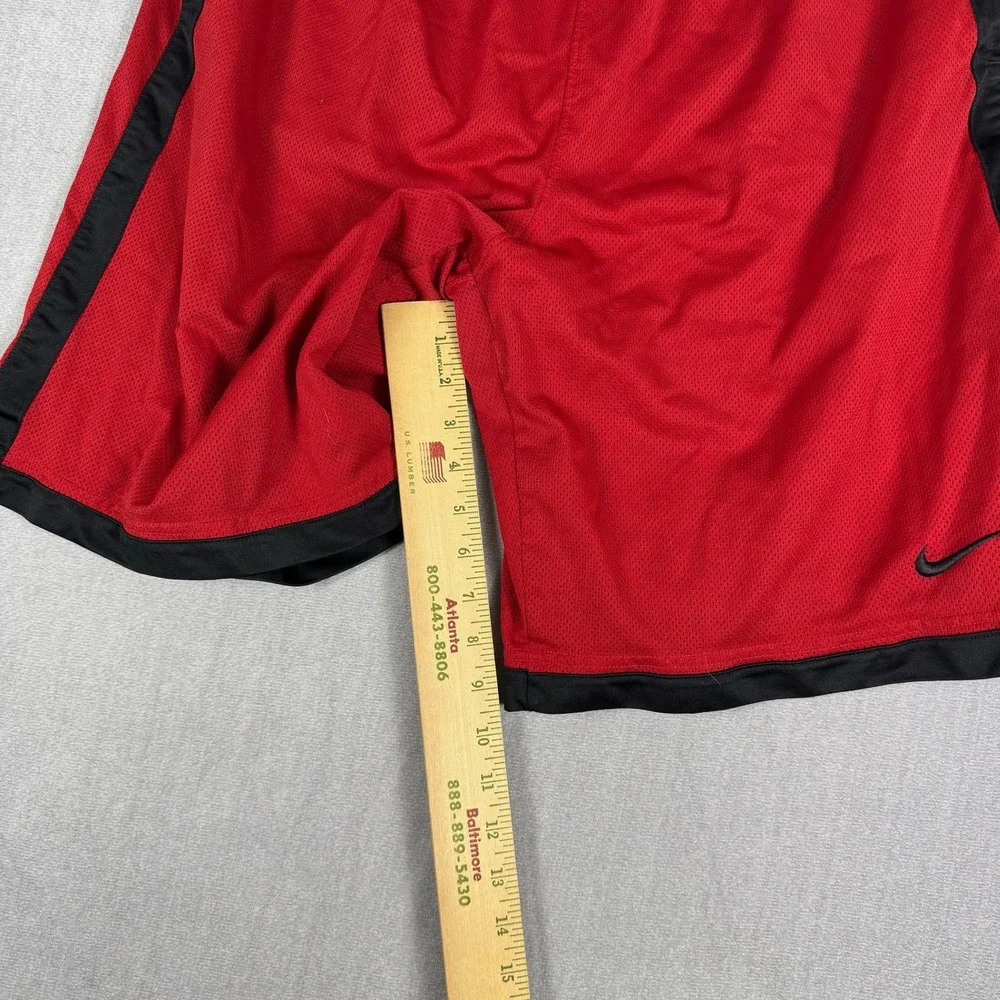 Nike Basketball Mesh Side Stripe Athletic Shorts Mens Large Red Polyester